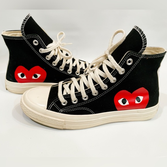 Comme Des Garcons PLAY Converse Unisex Chuck Taylor High Top Sneakers men’s 8.5 - Picture 5 of 11